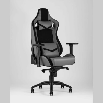 Игровое кресло Stool Group компьютерное TopChairs Racer Premium серое геймерское 