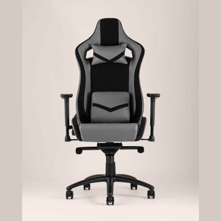 Игровое кресло Stool Group компьютерное TopChairs Racer Premium серое геймерское 