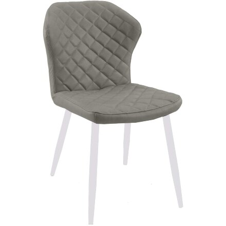 Стул DikLine 239М кож/зам GREY, ножки белые 