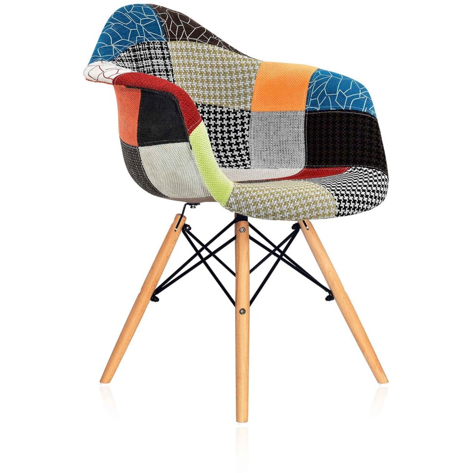 Стул Stool Group DAW Patchwork обивка ткань ножки массив дерева Стул Stool Group DAW Patchwork обивка ткань ножки массив дерева