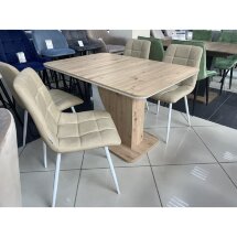 Стол SIRIUS 120 Дуб Артисан/ Белый М-City
