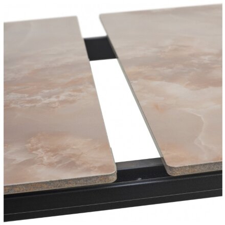 Керамический стол Corner 120 gloss amber jade solid ceramic / black 