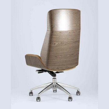 Компьютерное кресло Stool Group TopChairs Crown офисное для руководителя коричневое, обивка экокожа, металлический каркас 