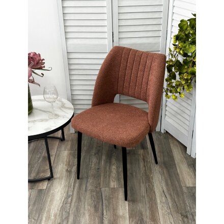 Стул LONDON UF995-05 карамельный, букле / черный каркас / Товарный знак DISAUR 