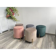Пуф для гостиной RICE BLUVEL-52 PINK / GOLD М-City