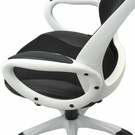 Кресло офисное BRABIX PREMIUM &quot;Genesis EX-517&quot;, пластик белый, ткань/экокожа/сетка черная, 531573 Белый