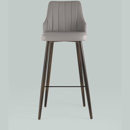 Стул барный Stool Group Коналл экокожа серый металлические ножки 