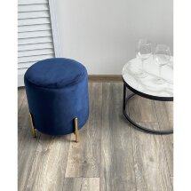 Пуф для гостиной RICE BLUVEL-86 NAVY BLUE / GOLD М-City