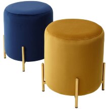 Пуф для гостиной RICE BLUVEL-86 NAVY BLUE / GOLD М-City