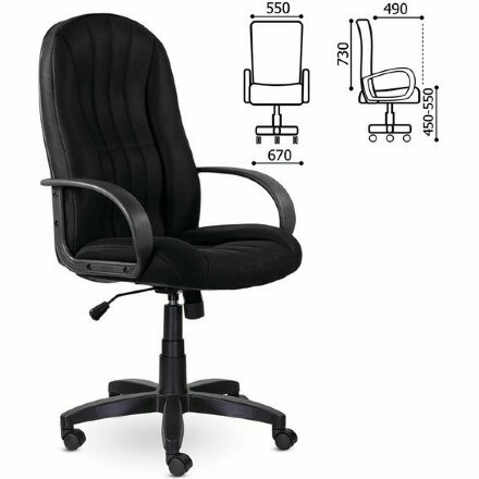 Кресло офисное BRABIX &quot;Classic EX-685&quot;, ткань E, черное, 532024 Черный