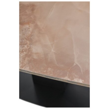 Керамический стол Balde 140 gloss amber jade solid ceramic / black 