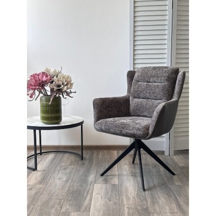 Стул GARLAND 360 град. поворот. HAGA-16 Серый, ткань/ GINO-457 Серый, ткань/ Черный, ®DISAUR 