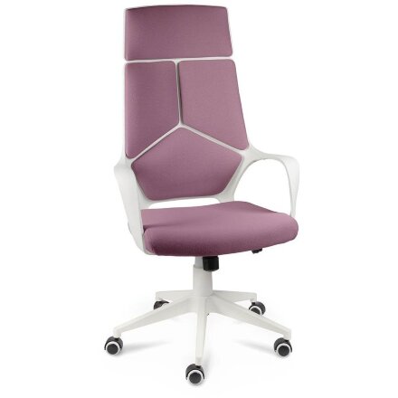 Кресло офисное / IQ / (White plastic violet) белый пластик / фиолетовая ткань 