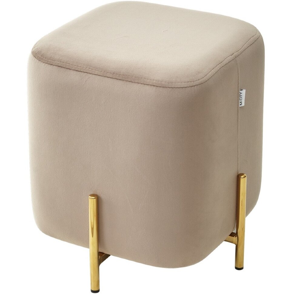 Пуф для гостиной ARES BLUVEL-40 BEIGE / GOLD М-City Пуф для гостиной ARES BLUVEL-40 BEIGE / GOLD М-City