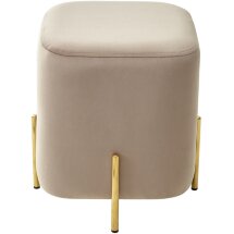 Пуф для гостиной ARES BLUVEL-40 BEIGE / GOLD М-City