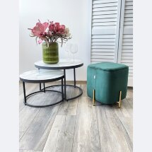 Пуф для гостиной ARES BLUVEL-78 GREEN / GOLD М-City