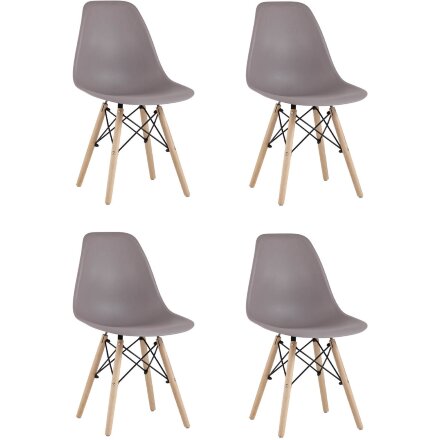 Стул Eames Style DSW темно-бежевый x4 (разборный каркас) 