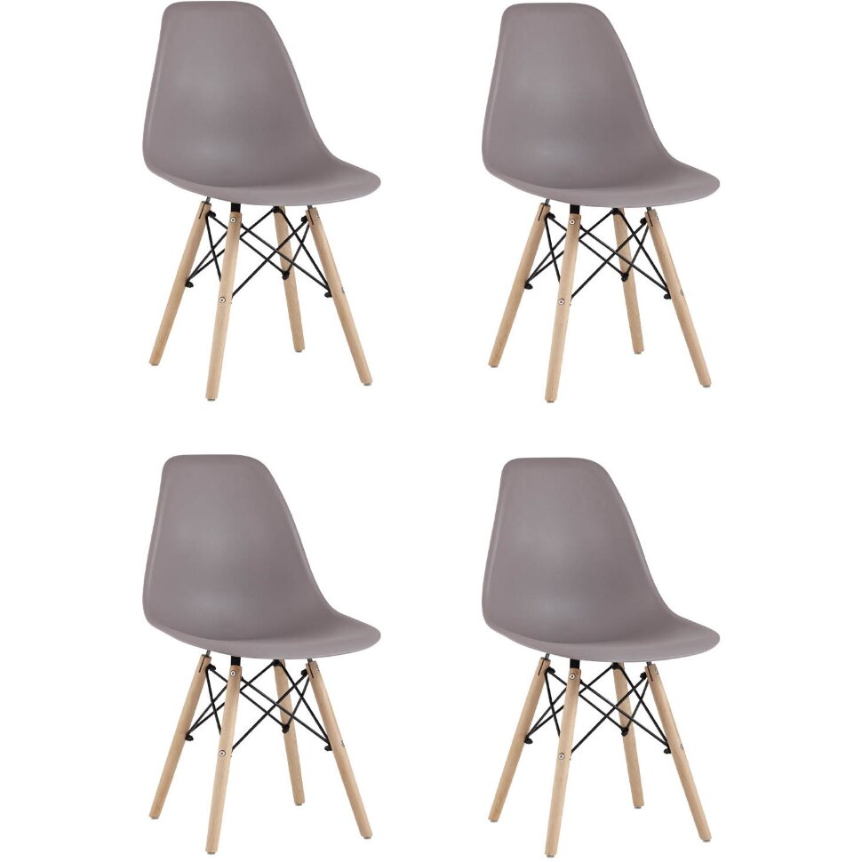 Стул Eames Style DSW темно-бежевый x4 (разборный каркас) Стул Eames Style DSW темно-бежевый x4 (разборный каркас)