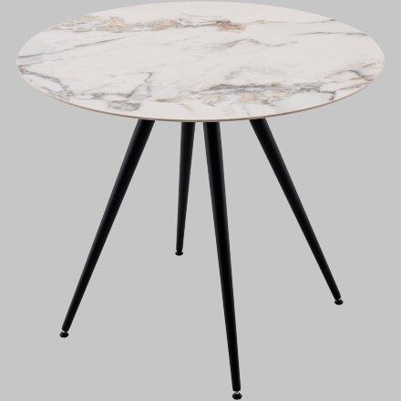 Стол Ники круглый столешница керамика Ice Jade 900 