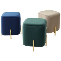 Пуф для гостиной ARES BLUVEL-86 NAVY BLUE / GOLD М-City