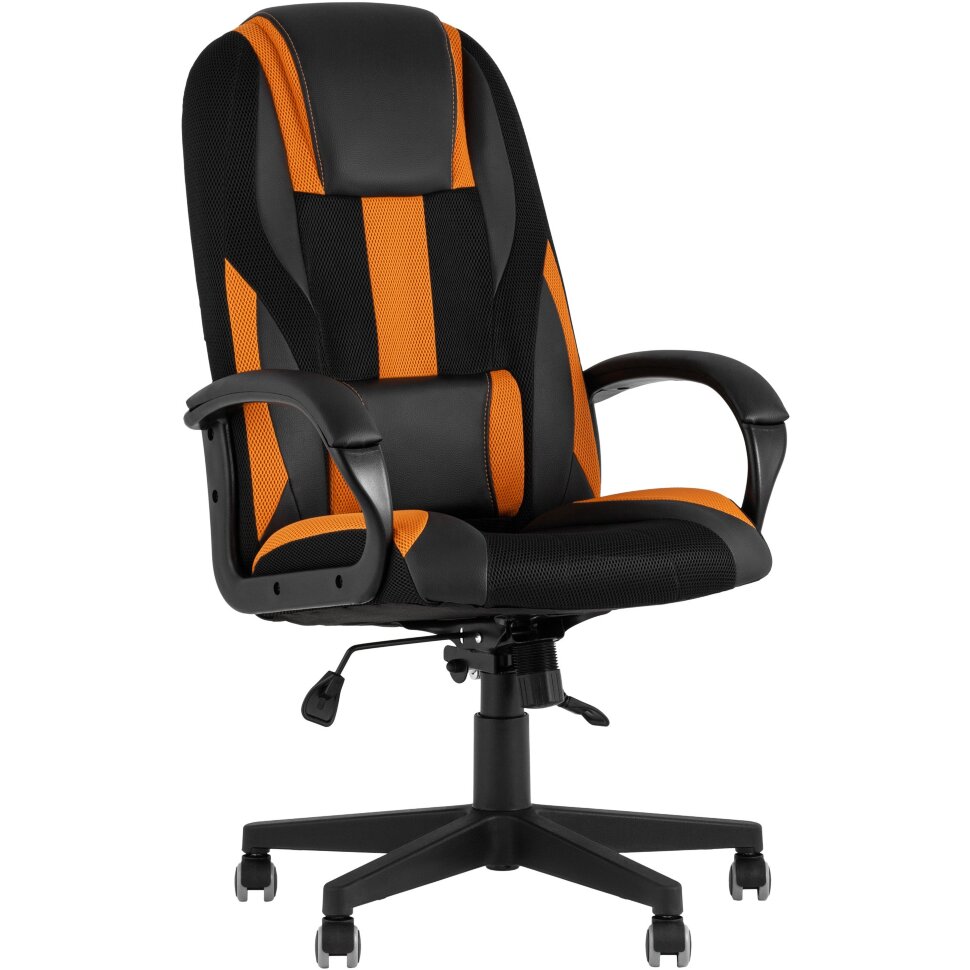 Геймерское кресло TopChairs TopChairs ST-CYBER 9 черный/оранжевый текстиль/эко.кожа крестовина пластик Геймерское кресло TopChairs TopChairs ST-CYBER 9 черный/оранжевый текстиль/эко.кожа крестовина пластик