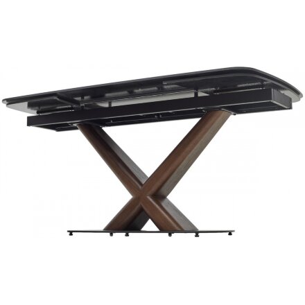 Керамический стол Blanco 160 matt black marble solid ceramic / орех 