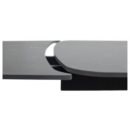 Керамический стол Blanco 160 matt black marble solid ceramic / орех 