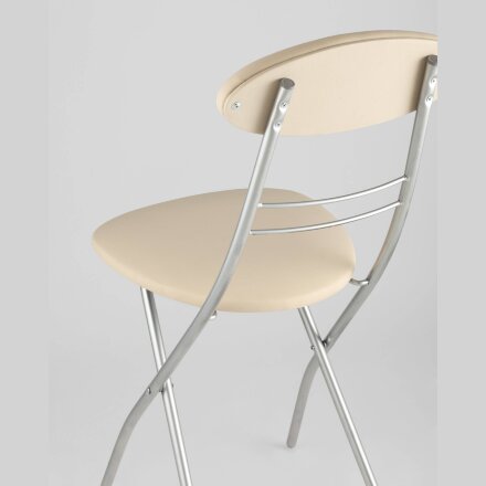 Стул складной Stool Group М8-01 Компакт Слоновая кость, металлический каркас, кожа PVC 