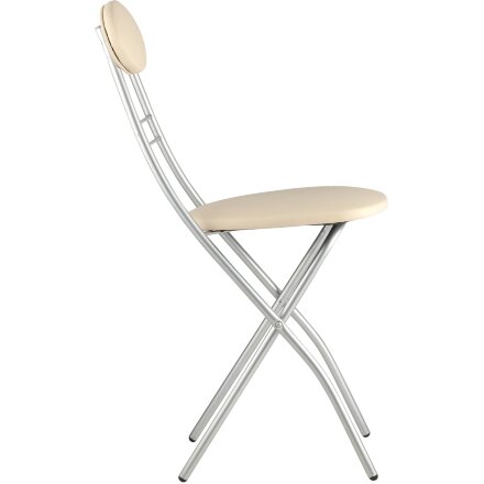 Стул складной Stool Group М8-01 Компакт Слоновая кость, металлический каркас, кожа PVC 