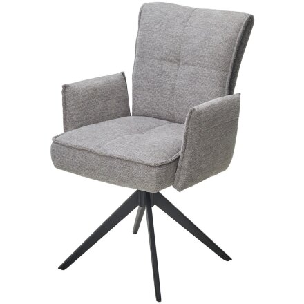 Стул PONCE 360 град. поворот. Brego-07 Серый, ткань/ XD841-16 Серый, букле/ Черный, ®DISAUR 