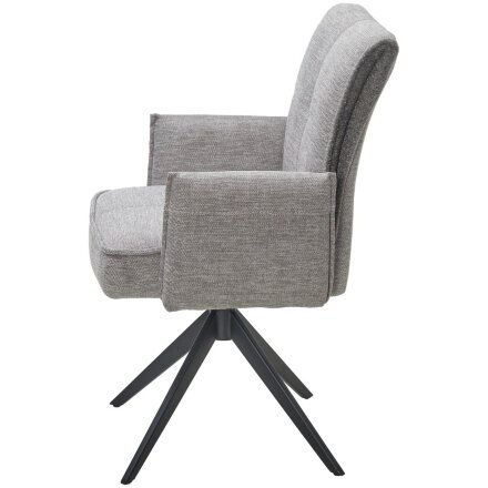 Стул PONCE 360 град. поворот. Brego-07 Серый, ткань/ XD841-16 Серый, букле/ Черный, ®DISAUR 