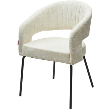 Стул SNUG 3018-01 белый, шенилл / черный каркас, ®DISAUR 