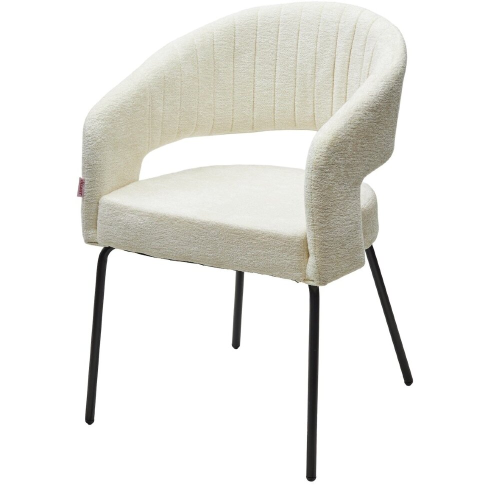 Стул SNUG 3018-01 белый, шенилл / черный каркас, ®DISAUR Стул SNUG 3018-01 белый, шенилл / черный каркас, ®DISAUR