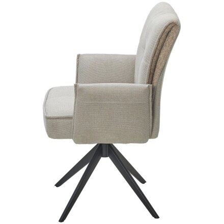 Стул PONCE 360 град. поворот. Brego-31 Бежевый, ткань/ XD841-06 Коричневый, букле/ Черный, ®DISAUR 