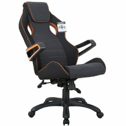 Кресло компьютерное BRABIX &quot;Techno Pro GM-003&quot;, ткань, черное/серое, вставки оранжевые, 531813 Оранжевый