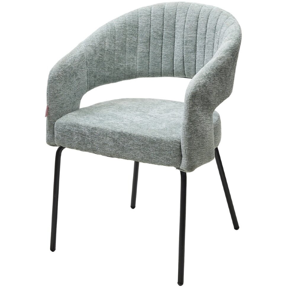 Стул SNUG 3018-04 мятный, шенилл / черный каркас, ®DISAUR Стул SNUG 3018-04 мятный, шенилл / черный каркас, ®DISAUR