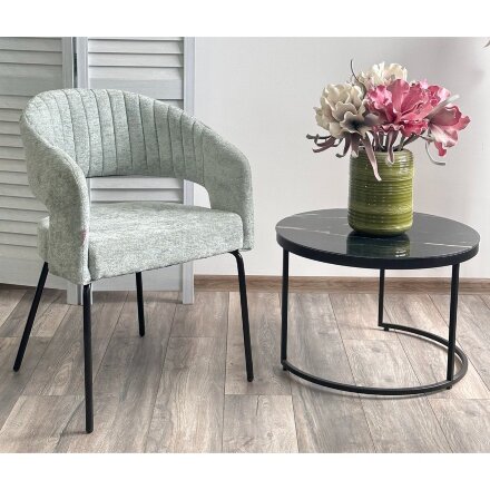 Стул SNUG 3018-04 мятный, шенилл / черный каркас, ®DISAUR 