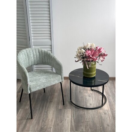 Стул SNUG 3018-04 мятный, шенилл / черный каркас, ®DISAUR 