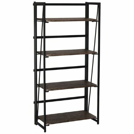 Стеллаж на металлокаркасе &quot;BRABIX LOFT SH-001&quot;, 600х300х1250 мм, складной, цвет морёный дуб, 641228 Морёный дуб