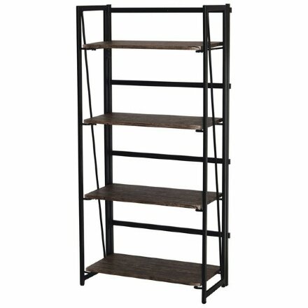 Стеллаж на металлокаркасе &quot;BRABIX LOFT SH-001&quot;, 600х300х1250 мм, складной, цвет морёный дуб, 641228 Морёный дуб