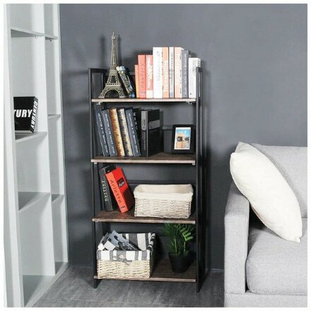 Стеллаж на металлокаркасе &quot;BRABIX LOFT SH-001&quot;, 600х300х1250 мм, складной, цвет морёный дуб, 641228 Морёный дуб