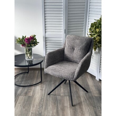 Стул MEADOW 360 град. поворот. Темно-серый XD841-16, букле / черный каркас, ®DISAUR 