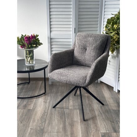Стул MEADOW 360 град. поворот. Темно-серый XD841-16, букле / черный каркас, ®DISAUR 