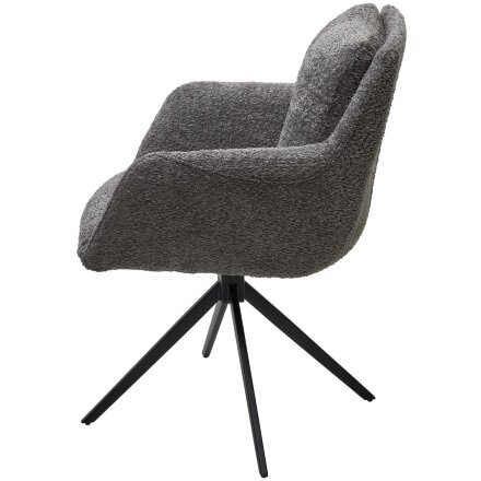 Стул MEADOW 360 град. поворот. Темно-серый XD841-16, букле / черный каркас, ®DISAUR 