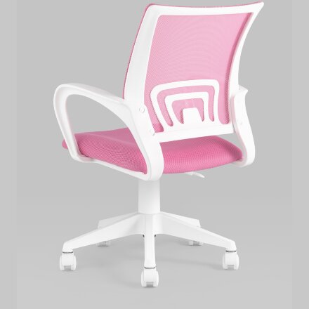 Кресло офисное TopChairs ST-BASIC-W розовый крестовина пластик белый 