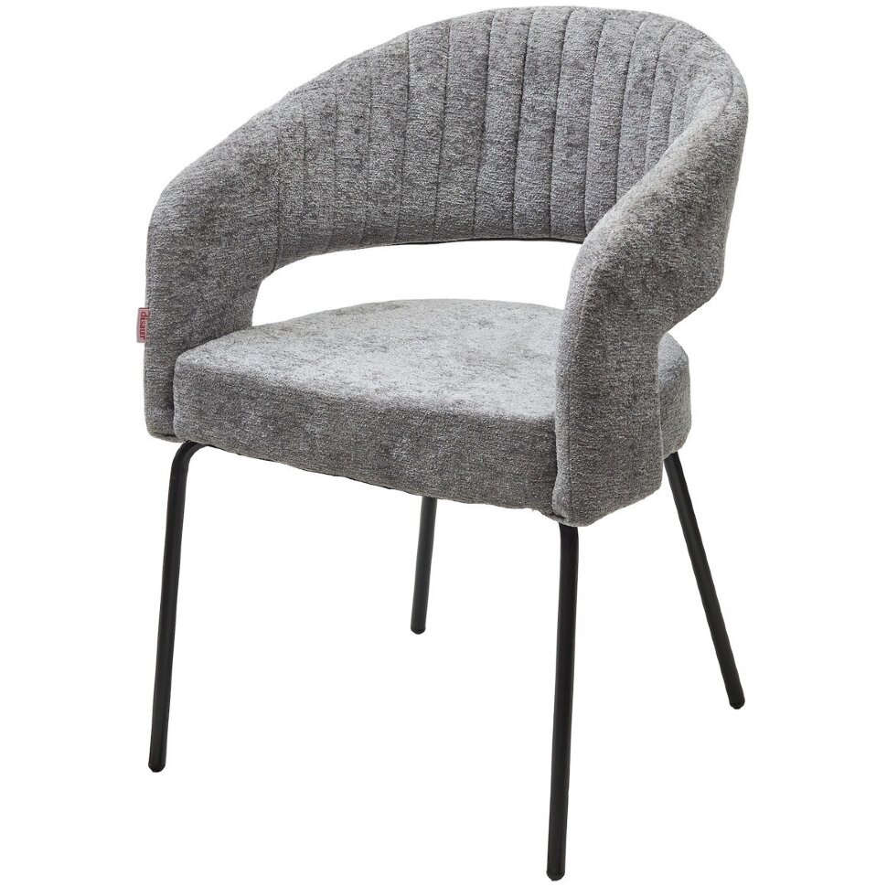 Стул SNUG 3018-17 серый, шенилл / черный каркас, ®DISAUR Стул SNUG 3018-17 серый, шенилл / черный каркас, ®DISAUR