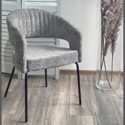 Стул SNUG 3018-17 серый, шенилл / черный каркас, ®DISAUR 