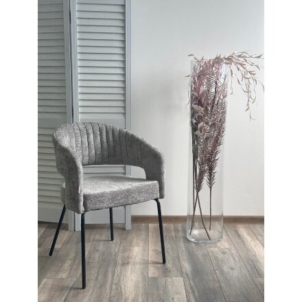 Стул SNUG 3018-17 серый, шенилл / черный каркас, ®DISAUR 