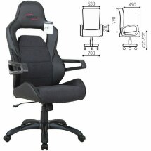 Кресло компьютерное BRABIX &quot;Nitro GM-001&quot;, ткань, экокожа, черное, 531817