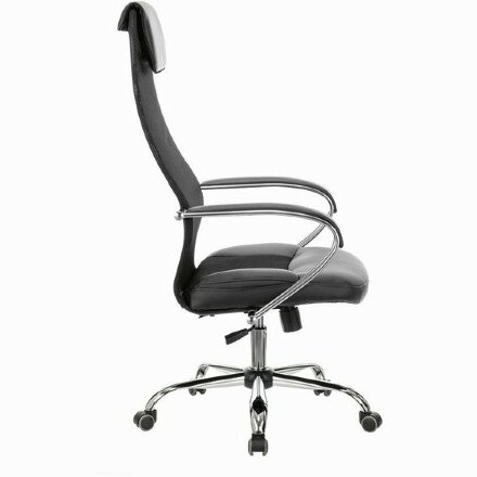 Кресло офисное BRABIX PREMIUM &quot;Stalker EX-608 CH&quot;, хром, ткань-сетка/кожзам, черное, 532091 Черный